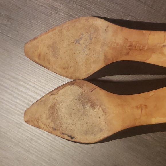 Ellen Tracy Black Fabric Kitten Pointed Toe Heels 7.5 - Picture 5 of 9